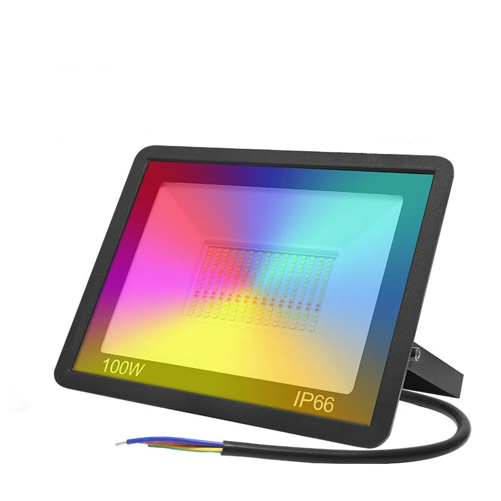 (image for) LED Reflector RGB Smart Floodlight Outdoor Spotlight 30W 50W 100W Waterproof 220V Warm Cool Lighting Tuya WIFI Control for Alexa