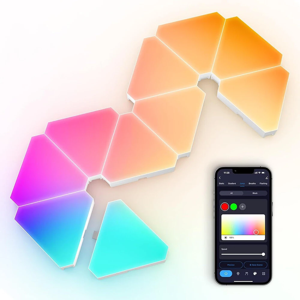 (image for) LIXINCORDA Smart RGBIC LED Triangle Light Panels Music Sync APP/Remote/Voice Control With Alexa & Google Wall Art & Room Decor